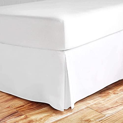 10 Inch Bed Skirt Split Corner Pleated White 1000TC