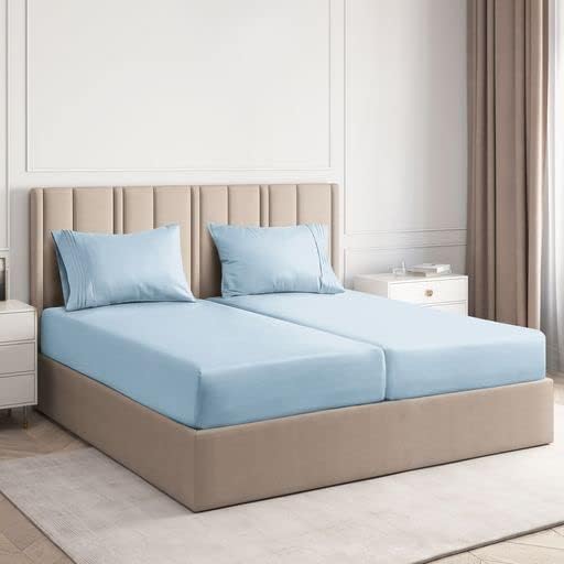 Split Sheet Set Blue 1000TC Egyptian Cotton