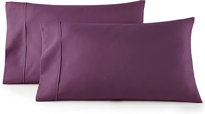 Purple Pillow Covers Cotton 300 Thread Count