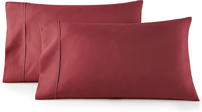 Burgundy Pillow Covers Cotton 300 Thread Count