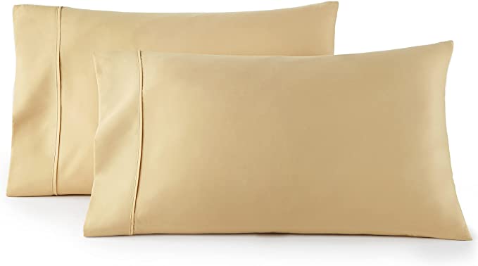 Gold Pillow Covers Cotton 300 Thread Count