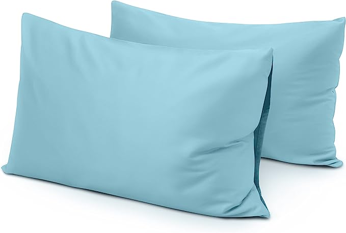 Aqua Pillow Covers Cotton 300 Thread Count