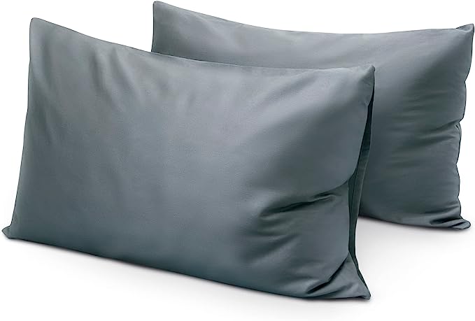 Dark Grey Pillow Covers Cotton 300 Thread Count