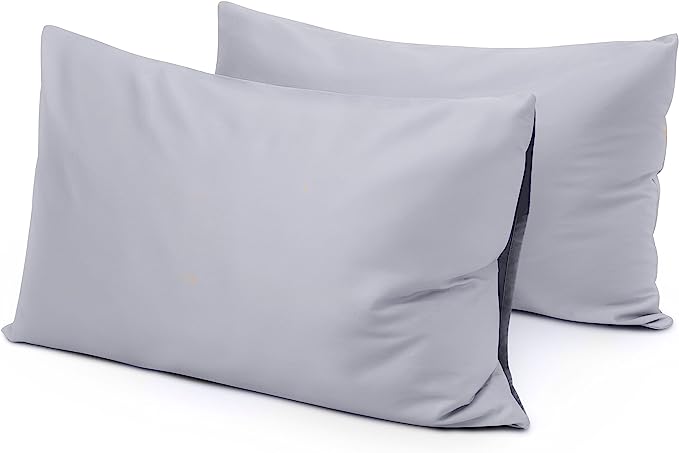 Silver Grey Pillow Covers Cotton 300 Thread Count