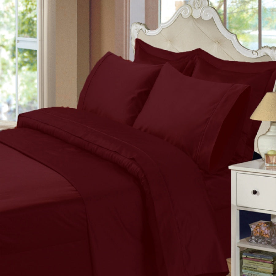 Solid Burgundy Sheet Set Egyptian Cotton