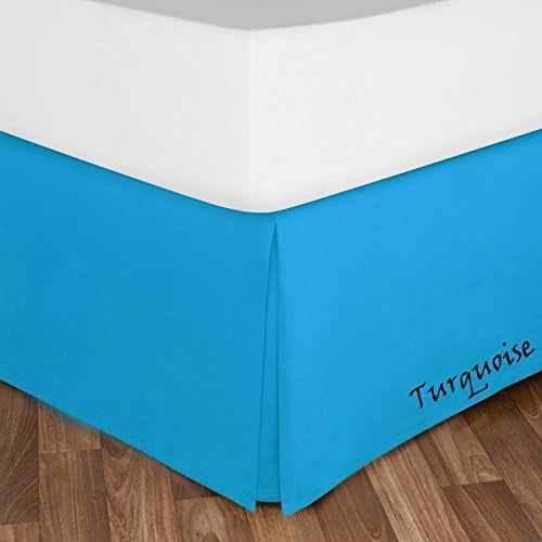 10 Inch Drop Turquoise Bed Skirt Split Corner 1000TC