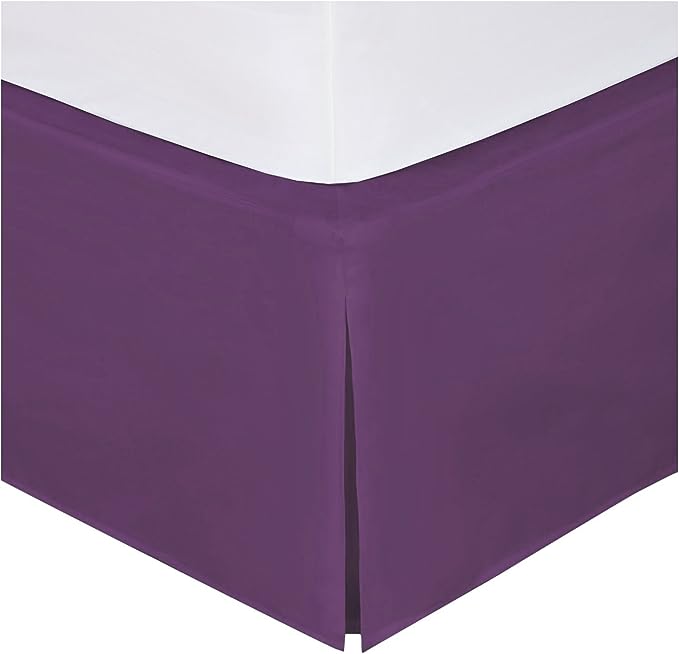 10 Inch Drop purple Bed Skirt Split Corner 1000TC