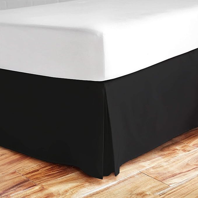 6 Inch Drop black Bed Skirt Split Corner 1000TC