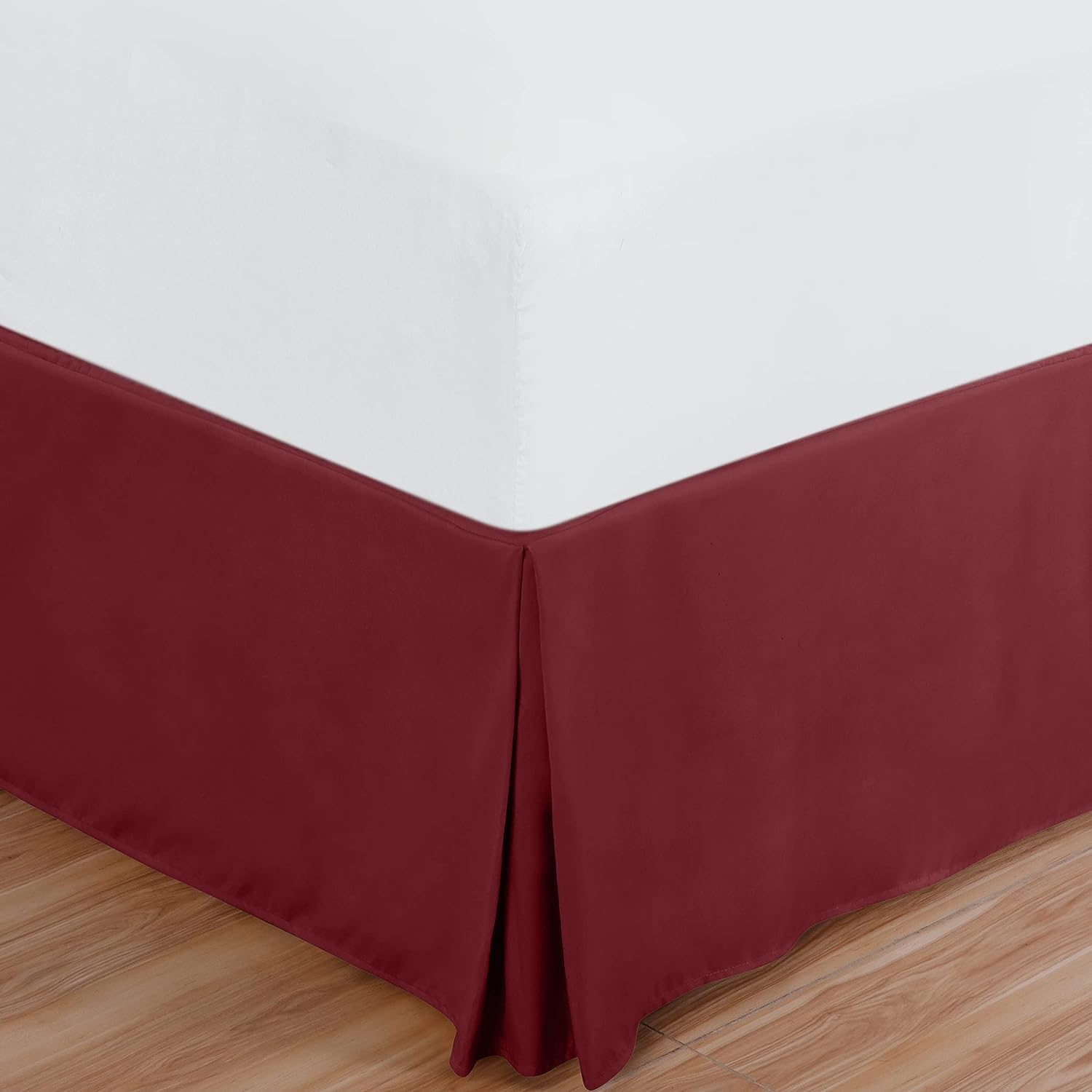 6 Inch Drop Burgundy Bed Skirt Split Corner 1000TC