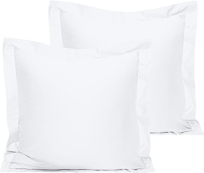 Euro/sequre/continental/european(26 X 26 Inches) Super Soft Oxford Pillow Shams White Solid Egyptian Cotton