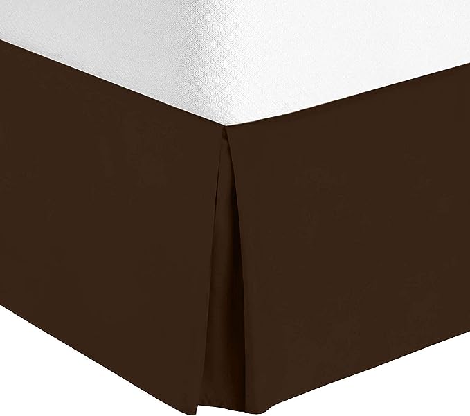 10 Inch Drop Chocolate Bed Skirt Split Corner 1000TC