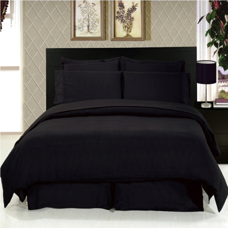 36 Inch Deep Pocket Black Fitted Sheets Pure Egyptian Cotton 300TC