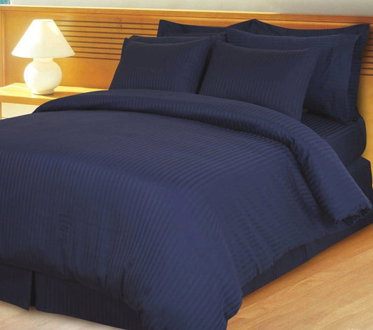 36 Inch Deep Pocket Navy Blue Fitted Sheets Pure Egyptian Cotton 300TC