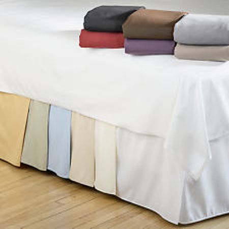 10 Inch Bed Skirt Split Corner Pleated White 300TC