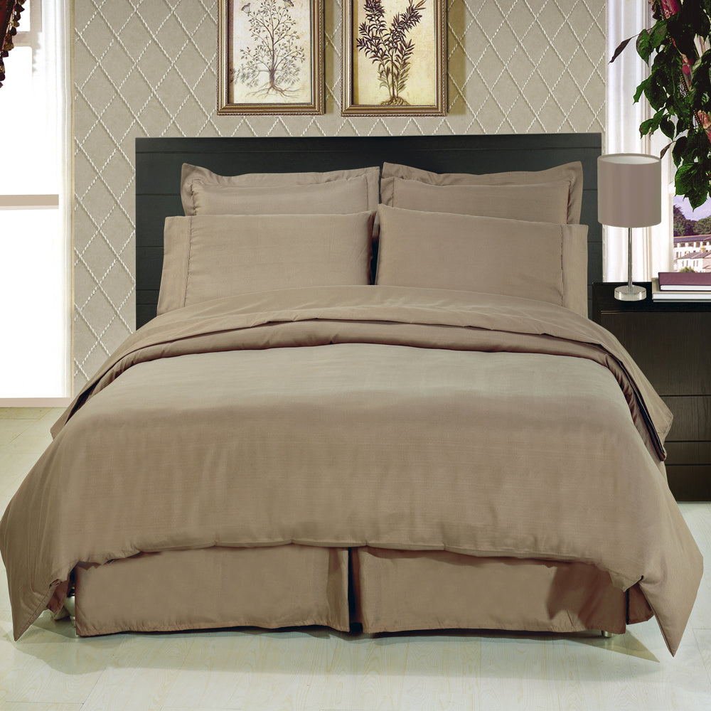 300TC Queen Sheet Set Solid Taupe Egyptian Cotton